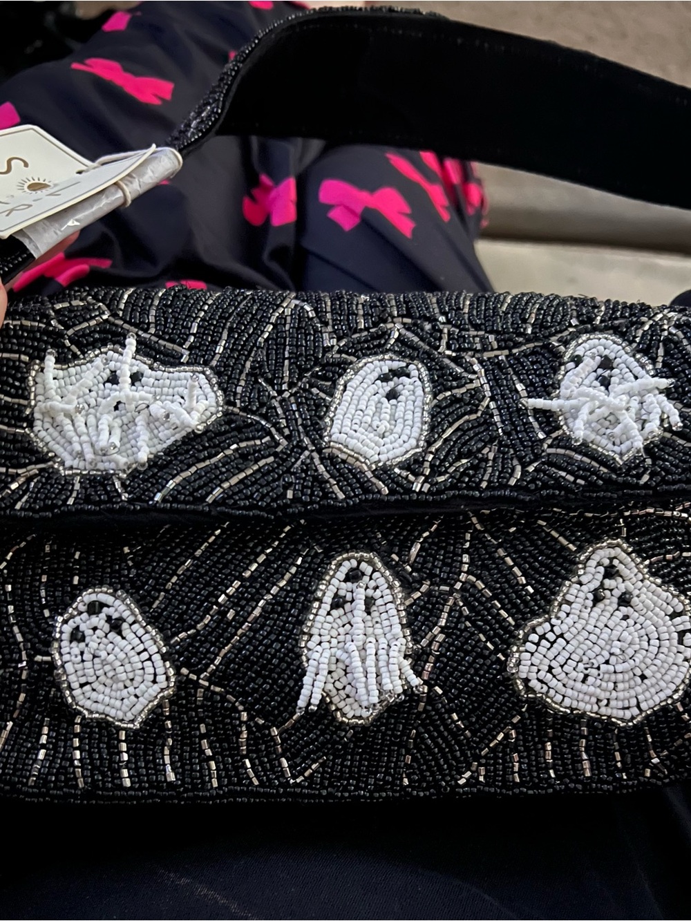 NWT Sol and Mer beaded Black ghost bag